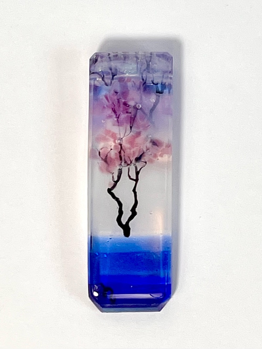Bruce St John Maher Signed Pendant Cherry Tree Fused Dichroic Glass Art Vintage